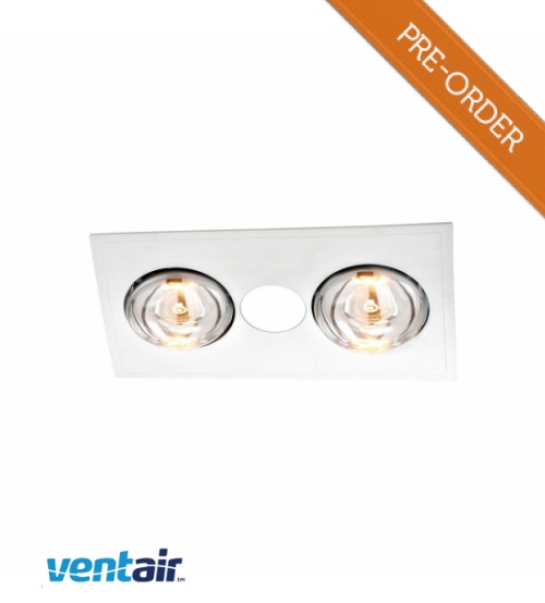 Ventair Myka 2 Bathroom 3-in-1 unit exhaust fan, light & heater - White